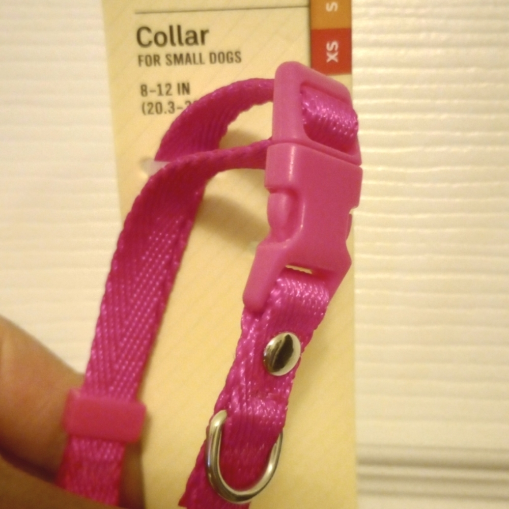 Pink puppy collar. Pink, size Small